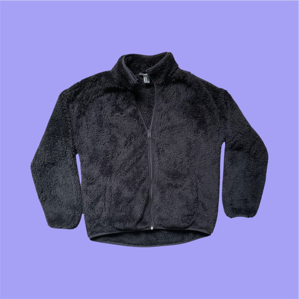Black faux fur jacket